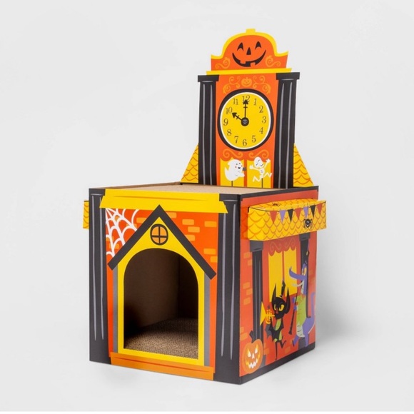 NWT Hyde & Eek Halloween Double Deck Clock Tower Cat Scratcher - Picture 4 of 7
